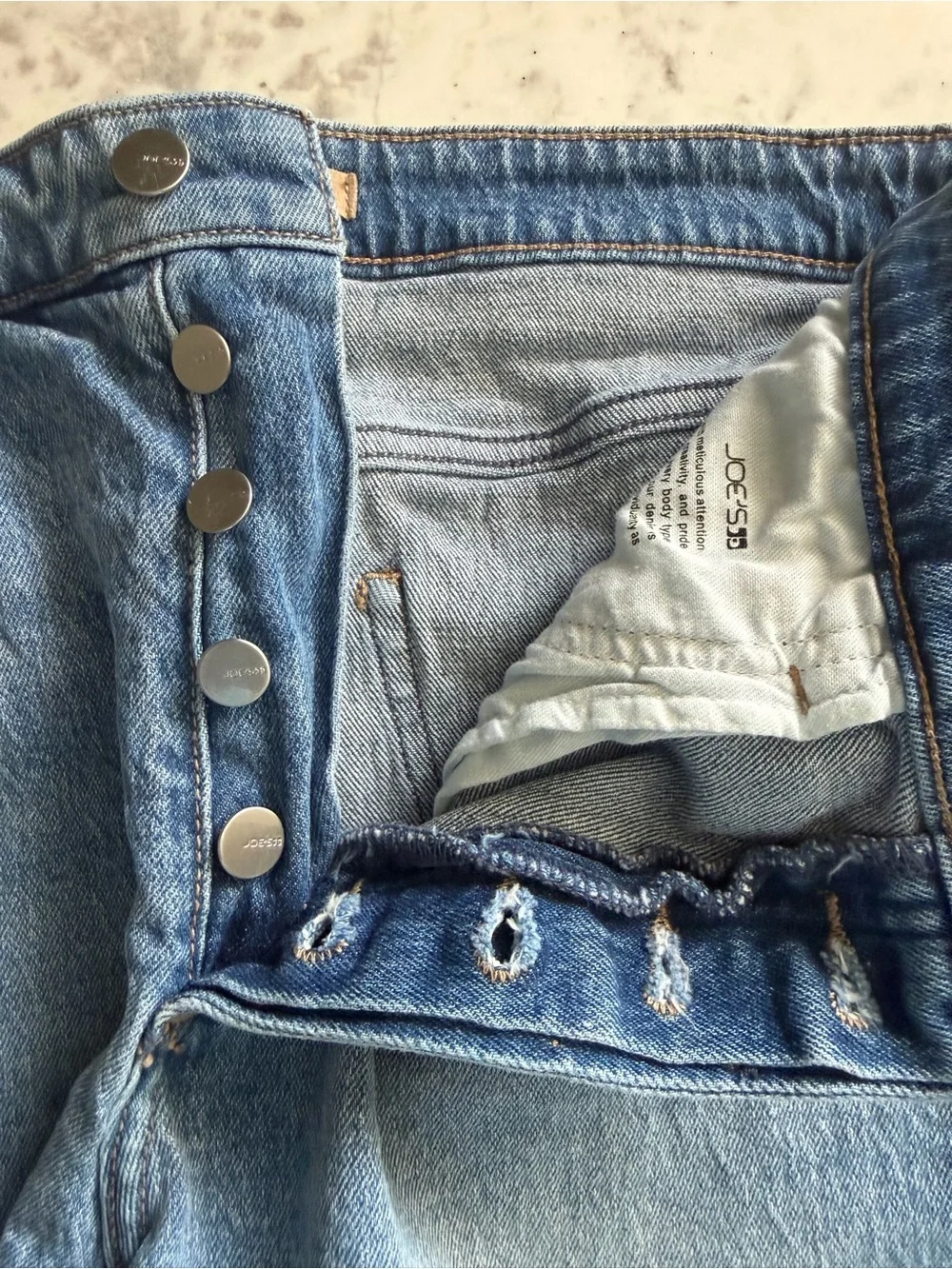 Anthropologie Light Blue Frayed-Hem Denim Shorts - Picture 4 of 5